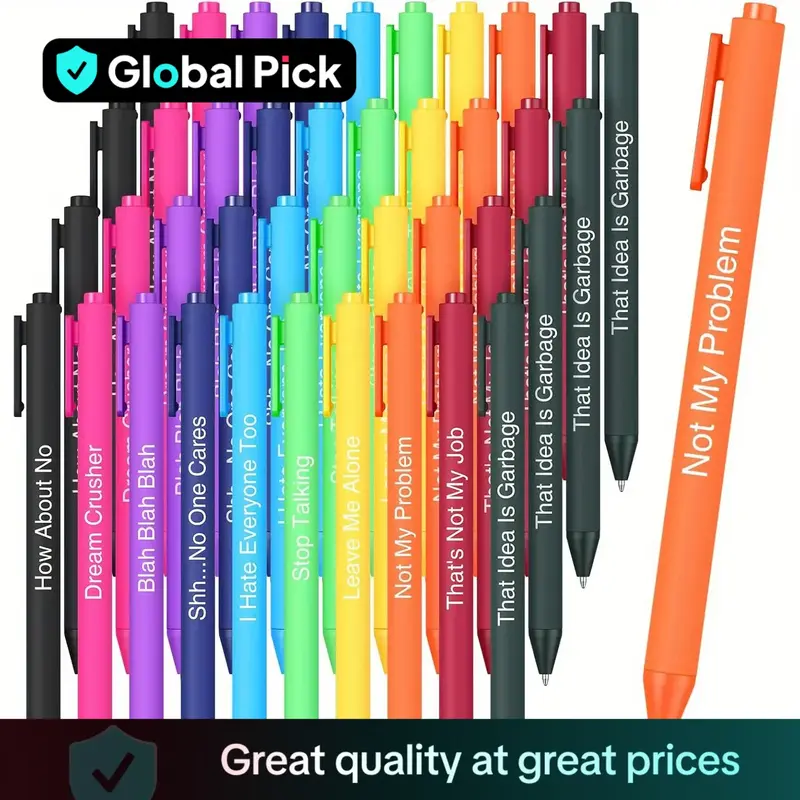 Ballpoint Pen Set, 10/40pcs Humorous Ballpoint Pen Set for Cursing, Daily Use, Novelty Pens, Suitable for Colleagues, Office ...
