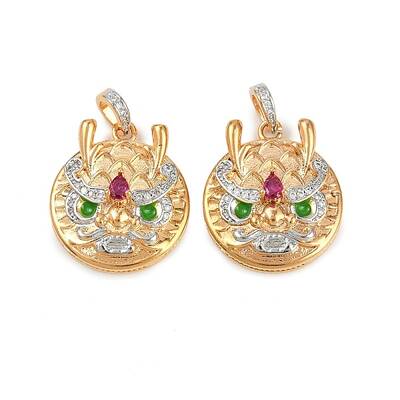 Brass Micro Pave Cubic Zirconia Pendants