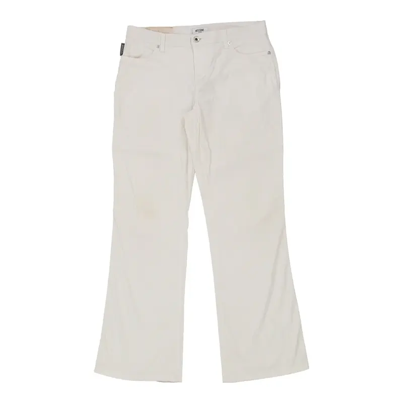 Moschino Jeans Trousers - 32W UK 10 Cream Cotton Blend | Size: UK 10