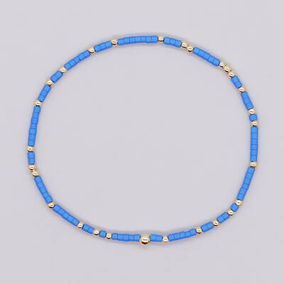 Bohemian Style Rainbow Glass & Brass Beaded Handmade Fashion Women's Bracelet