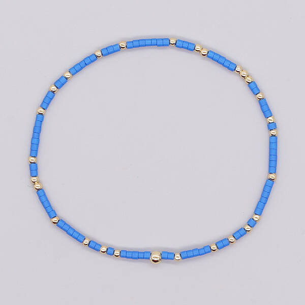 Bohemian Style Rainbow Glass & Brass Beaded Handmade Fashion Women's Bracelet