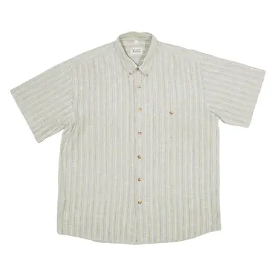 VNCL CASUAL Mens Shirt Yellow Striped L
