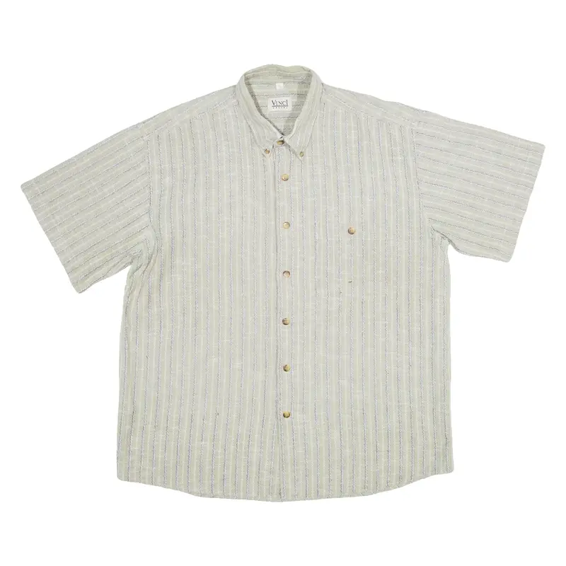 VNCL CASUAL Mens Shirt Yellow Striped L