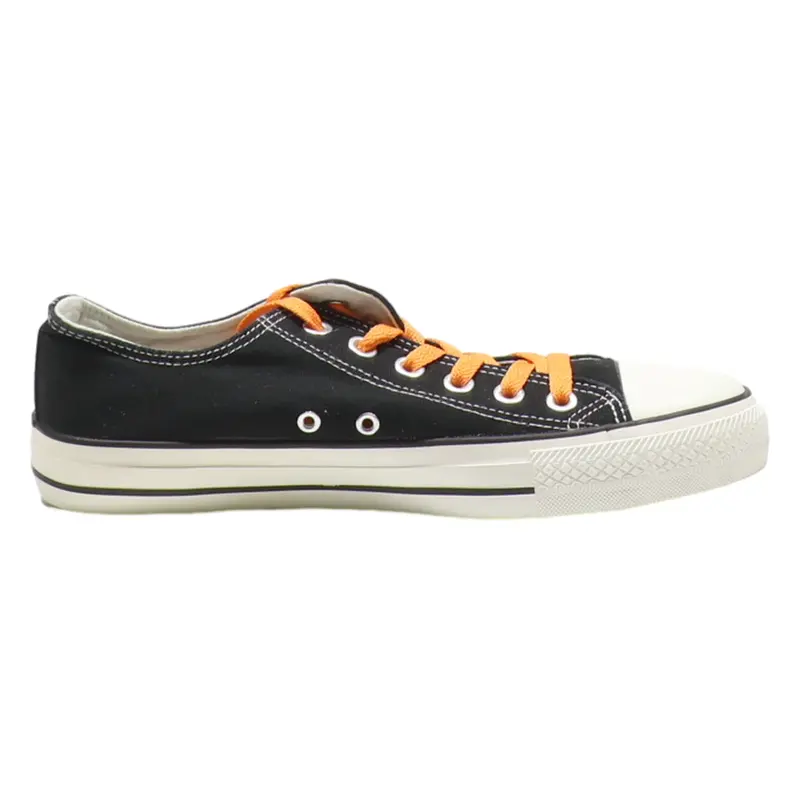 E-LOV Broncos Low Top Trainers Black Canvas Mens UK 9