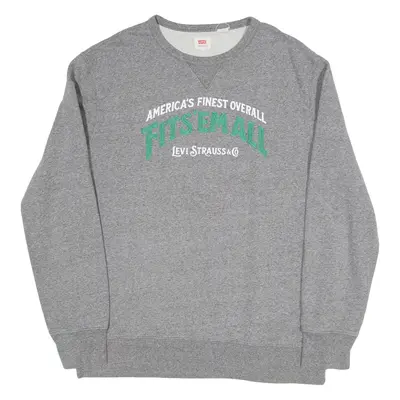LEVI'S America's Finest Fits'em All Mens Sweatshirt Grey USA XL