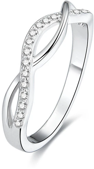 Beneto Silver ring with crystals AGG190 - Circuit: 54 mm