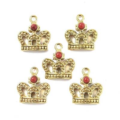 Natural Jade Dyed Crown Charms