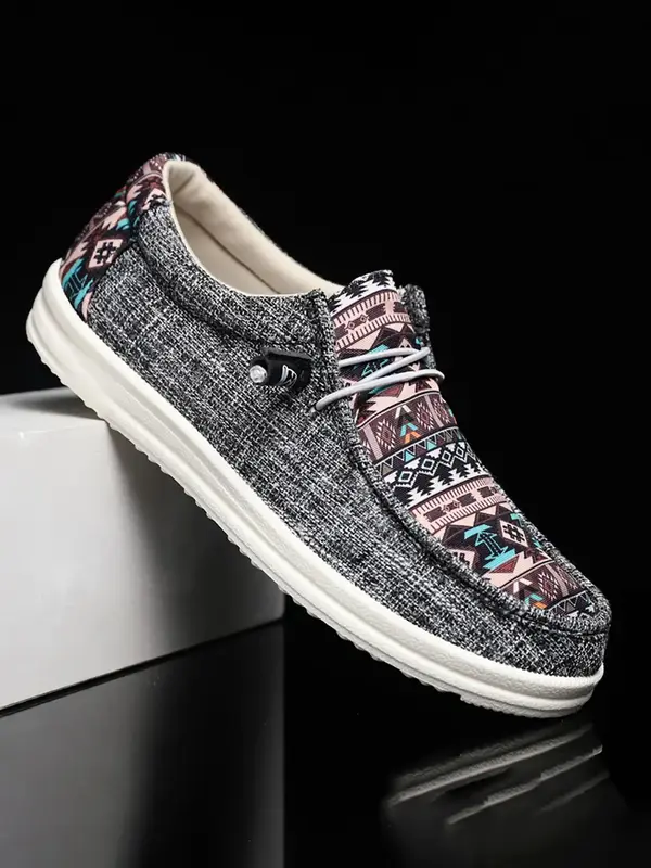 Men's Ditsy Floral Pattern Slip-on Shoes, Casual Breathable Lightweight Non-slip Loafers for Outdoor Walking Driving, All-mat...