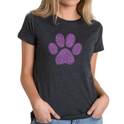 XOXO Dog Paw - Women's Premium Blend Word Art T-Shirt - Red - Large