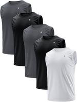 DALAVCH 5 Pack fathersdaygifts  Men's Athletic Compression Shirts Sleeveless Workout Tank Top Sports Base Layer Running Baske...