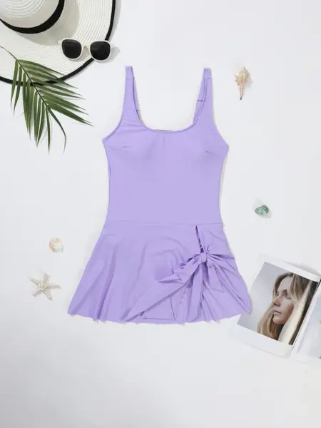 One Piece Swimdress Swimsuits for Women Tummy Control Swim Dresses Skirt Bathing Suit