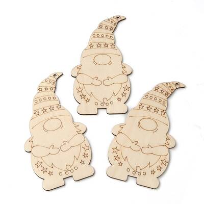 Christmas Theme Undyed Natural Wood Big Pendants