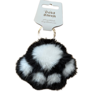 Gold Blush Fluffy Bag Charms - Plush with Keyring Attachment Charms