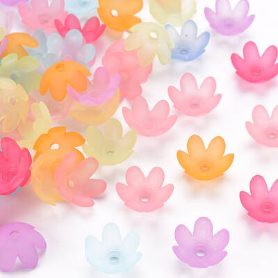 Frosted Acrylic Bead Caps