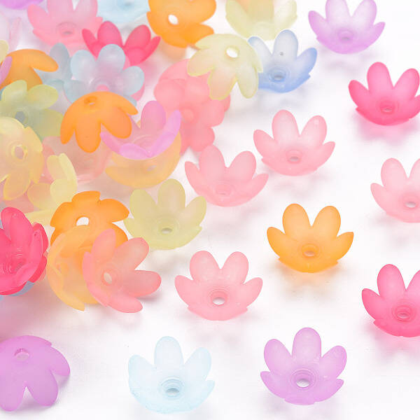 Frosted Acrylic Bead Caps