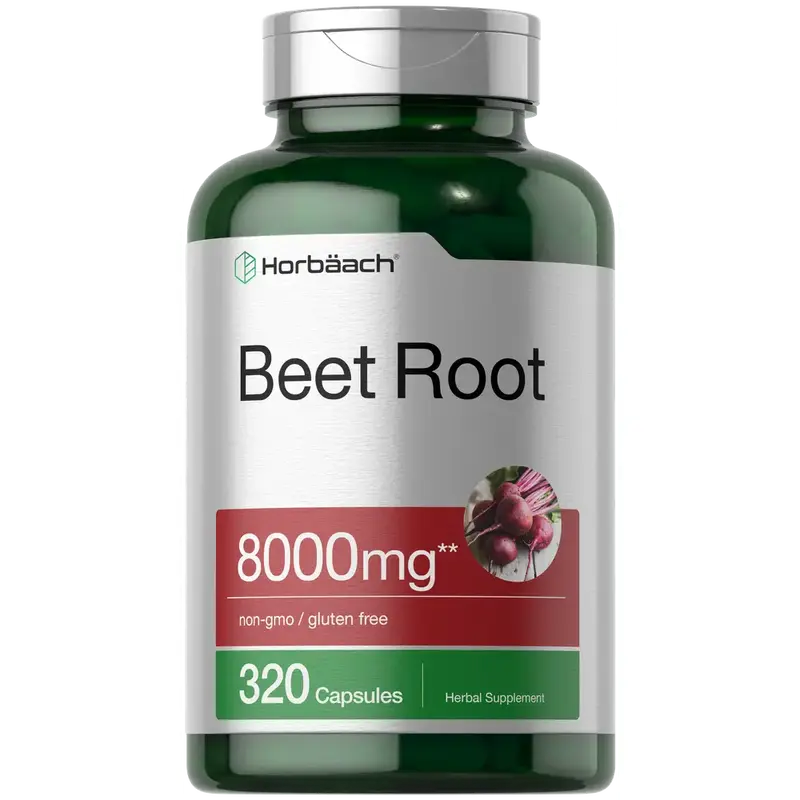 Horbäach Beet Root Powder Capsules 8000mg | 320 Pills | Non-GMO, Gluten Free Formula | High Potency Herbal Extract Supplemen...