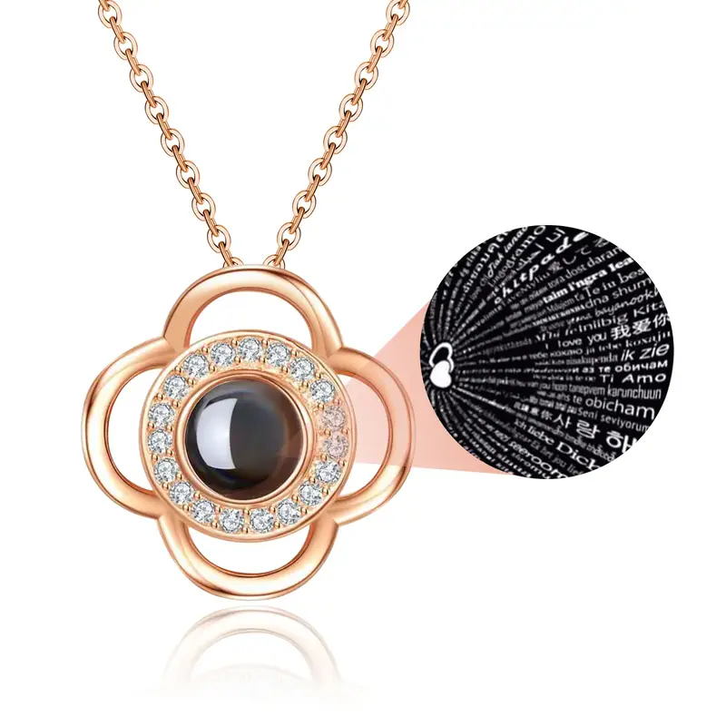 Lucky Grass Rhinestone Pendant Necklace for Women Girls, Anniversary Birthday Christmas Gifts for Mohter Girlfriend Wife Gran...