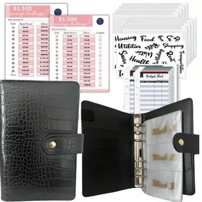 $1,500 Savings Challenge Cash Stuffing Binder