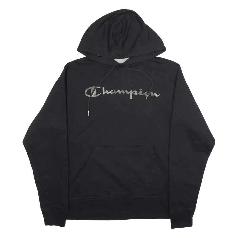 CHAMPION Hoodie Black Pullover Mens S