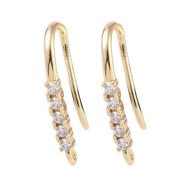 Brass Micro Pave Cubic Zirconia Earring Hooks
