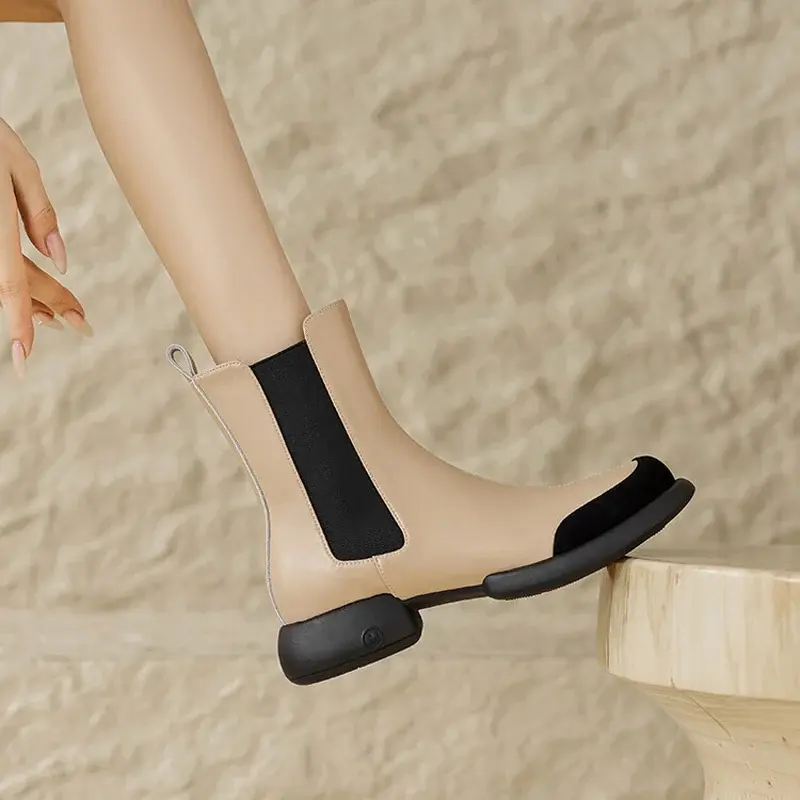 CHIKO Vianey Round Toe Block Heels Ankle Boots