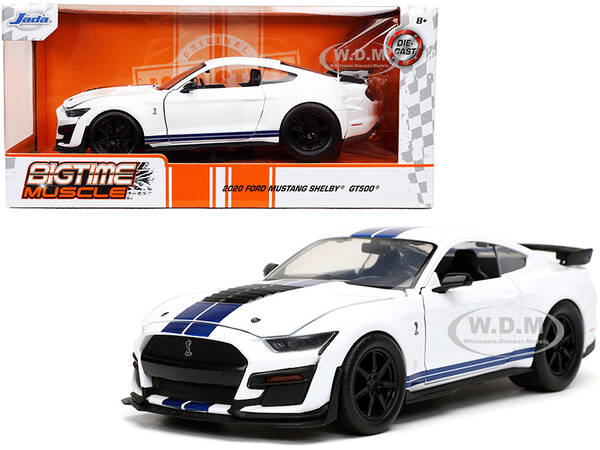 2020 Ford Mustang Shelby GT500 White with Blue Stripes \