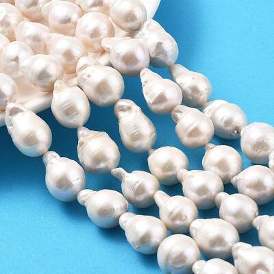 Natural Nucleated Pear Beads Strands