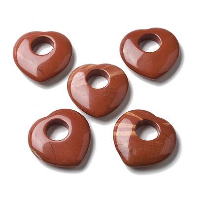Natural Red Jasper Hollow Pendants