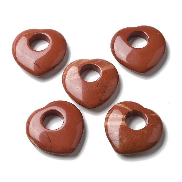 Natural Red Jasper Hollow Pendants