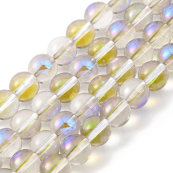 Transparent Electroplate Glass Beads Strands