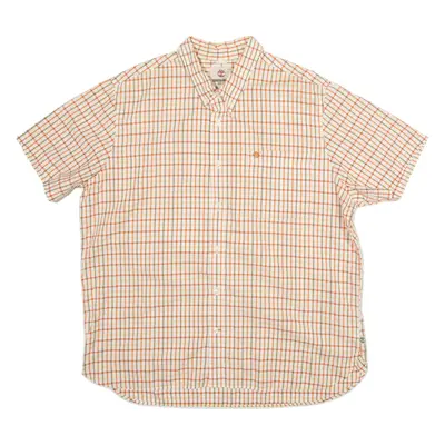 TIMBERLAND Regular Fit Mens Shirt Orange Gingham 2XL