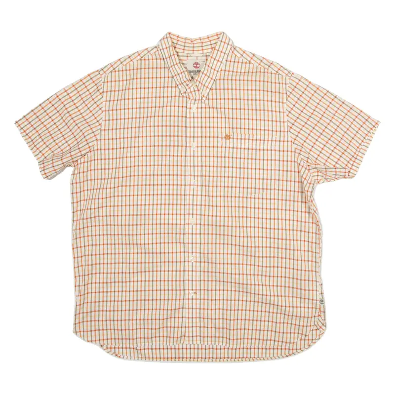 TIMBERLAND Regular Fit Mens Shirt Orange Gingham 2XL