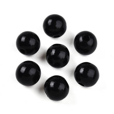 Painted Natural Wood Beads