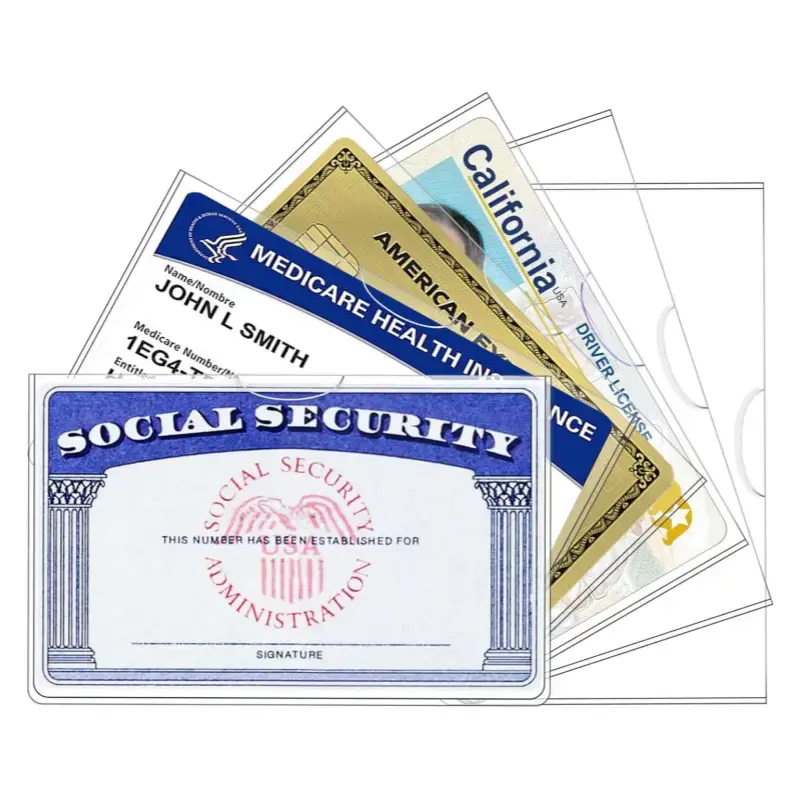 New Medicare Card Holder Protector Sleeves，12Mil Clear PVC Waterproof Medical/Credit Card, Business/Social Security Card Pr...