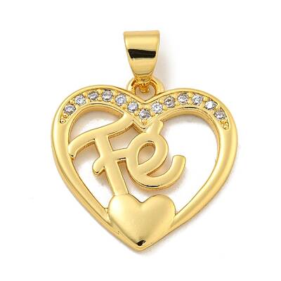 Rack Plating Brass Micro Pave Clear Cubic Zirconia Pendants