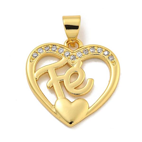 Rack Plating Brass Micro Pave Clear Cubic Zirconia Pendants