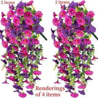 Artificial Morning Glory Vine, Fake Flower Vine, Decorative Flowers for Home Party Wedding Outdoor Yard Wall Hanging, Home De...
