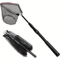 Collapsible Fishing Net, Fishing Landing Net with Telescopic Pole Anti-Slip Rubber Handle, Extending to 51 inch, Fishing Gift...