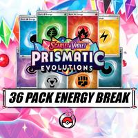 LIVE Energy Break Prismatic Evolutions - 36 Pokémon Booster Packs - 8 Spots