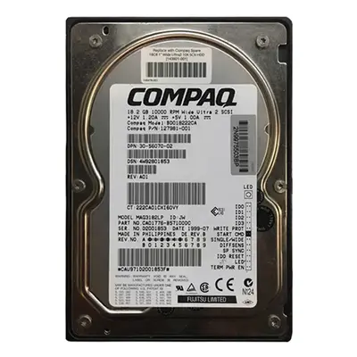 BD018222CA-CS3 HP 18GB 10000RPM Ultra 160 SCSI 3.5-Inch 8MB Cache Hard Drive