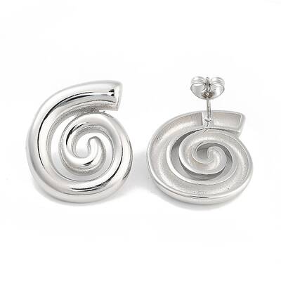 Left and Right Non-Tarnish Vortex 304 Stainless Steel Stud Earrings for Women