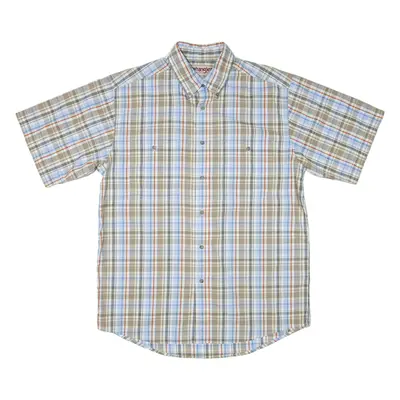 WRANGLER Rugged Wear Mens Shirt Blue Plaid L