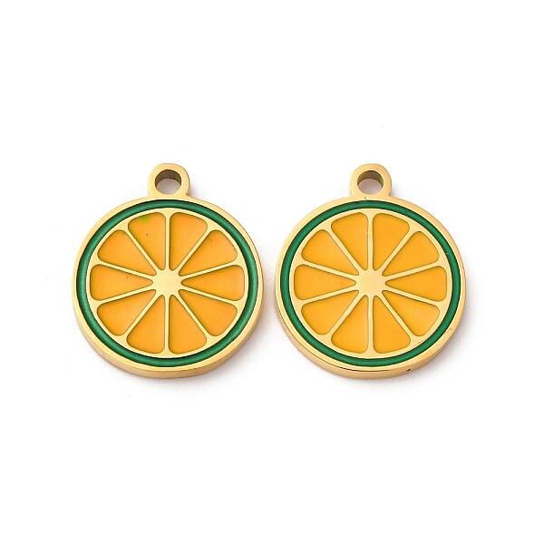 Fruit Seris 304 Stainless Steel Enamel Charms
