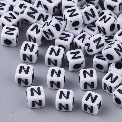 White Opaque Acrylic Beads