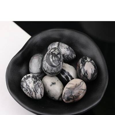 Natural Netstone Egg Figurines Statues for Home Office Desktop Decoration