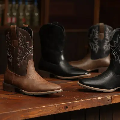 【7Colors】Eleet Cowboy Boots for Men -Square Toe Botas with Classic Embroidered, Slip Resistant Western Boots, Heel Ankle,...