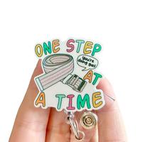 Glitter My Badge You’re doing gait Physical Therapy badge reel for nurse and hospital workers. Badge clip Badge pull - Retr...