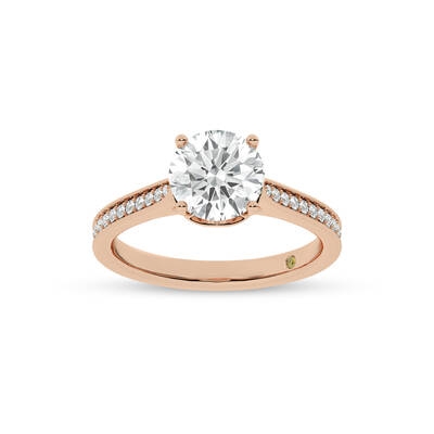 Taos Hidden Halo Round Lab Grown Diamond Engagement Ring | 10K Rose Gold 1 3/4 CT. TW.