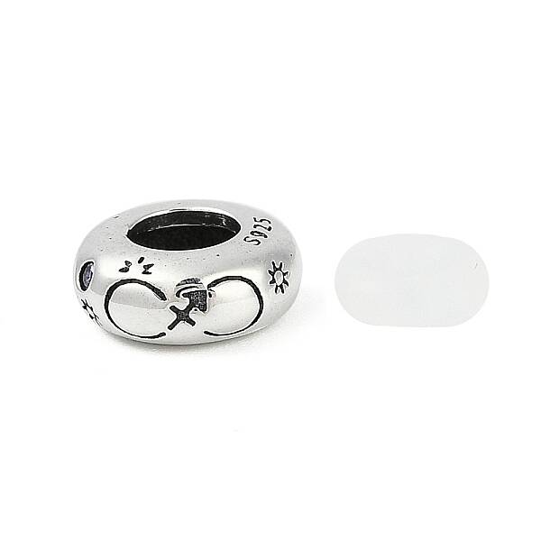 925 Sterling Silver Colorful Cubic Zirconia European Beads