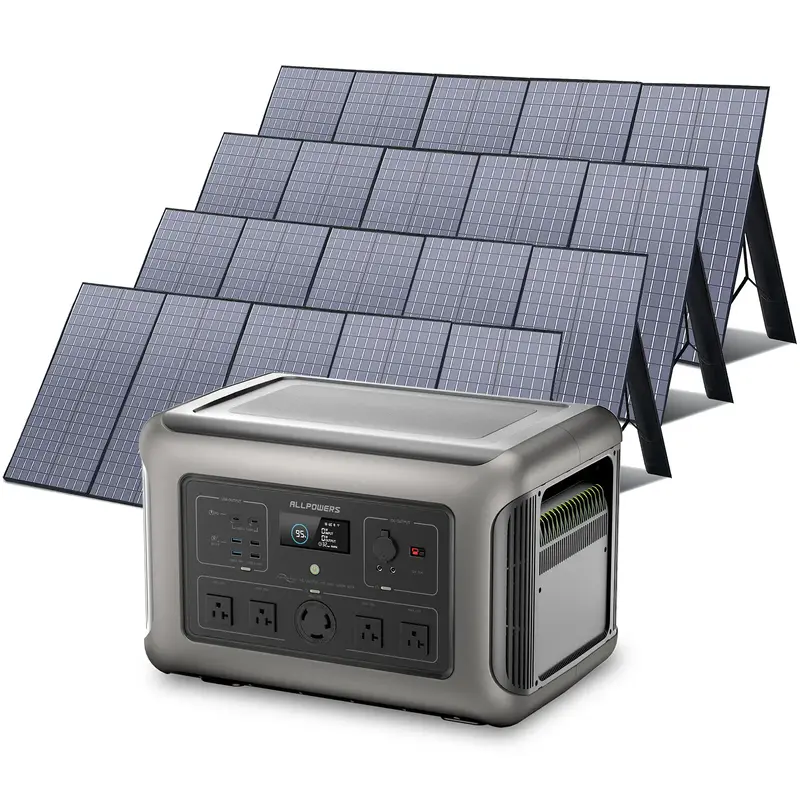 ALLPOWERS 3200W Solar Generator (R3500 + SP037 400W Solar Panel) R3500 + 4PCS SP037 Solar Panel 400W